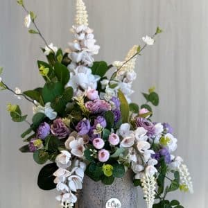 Purple Ranunculus & White Wisteria Bouquet