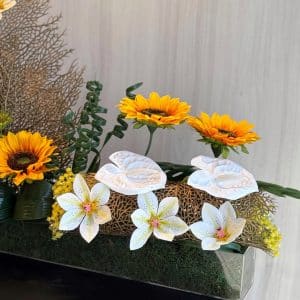 Sunflower & White Anthurium Arrangement